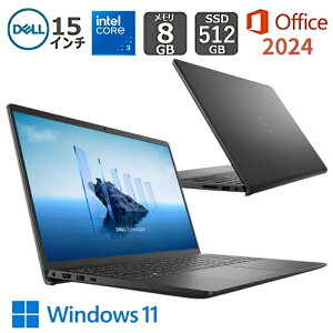 �y�V�i�z DELL �f�� �m�[�g�p�\�R�� Dell 15 DC15250 15.6�^FHD/ Core 3 100U/ ������ 8GB/ SSD 512GB/ Windows 11/ 2024 Office�t��/ �v���`�i�V���o�[ �J�[�{���u���b�N