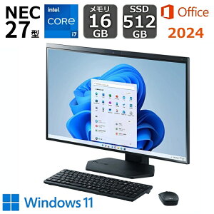 �y�V�i�z NEC �t����� 27�^ �f�X�N�g�b�v�p�\�R�� LAVIE A27 Windows 11/ �C���e�� Core i7/ ������ 16GB/ SSD 512GB/ Web�J����/ DVD�h���C�u/ Office�t��/ �u���b�N