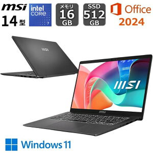 �y�V�i�z MSI �G���G�X�A�C �r�W�l�X �m�[�g�p�\�R�� ���^�E�y�� MSI Modern �V���[�Y Modern 14 F1M 14�^/ Windows 11/ �C���e�� Core 7/ ������ 16GB/ SSD 512GB/ �v���`�i�O���C