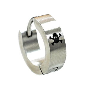 ドクロ/ガイコツ フープピアス/リングピアス【13mm】サージカルステンレス/片耳売り /メンズアクセサリー/レディースアクセサリー/イヤリング