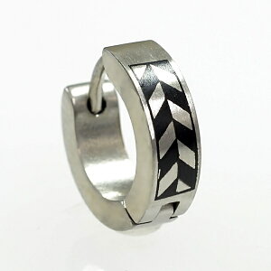 チェッカーフラッグ/市松模様 フープピアス/リングピアス【13mm】サージカルステンレス/片耳売り /メンズアクセサリー/レディースアクセサリー/イヤリング