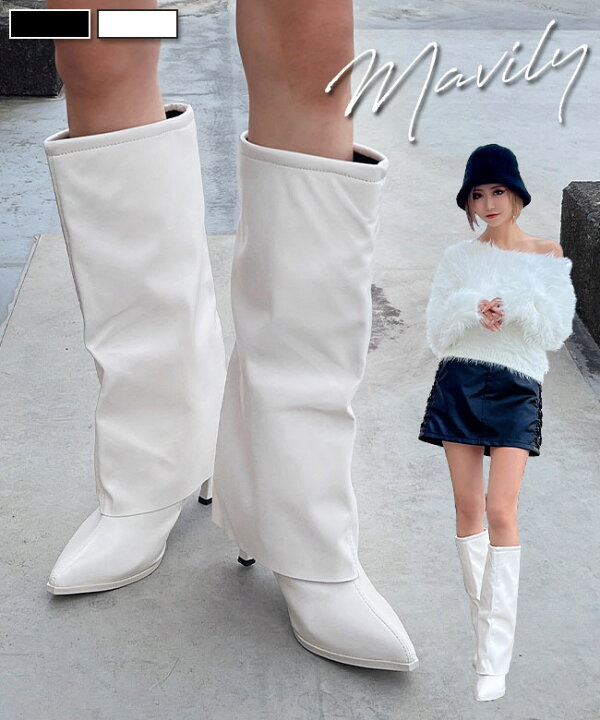 楽天市場】ギャル服 ギャル ファッション 膝丈ブーツ アーモンドトゥ 