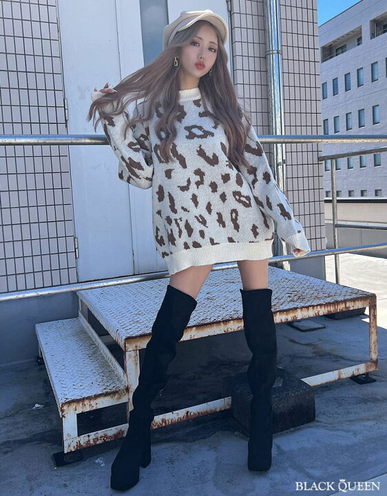 楽天市場】ギャル服 ギャル ファッション ニット トップス レオパード 
