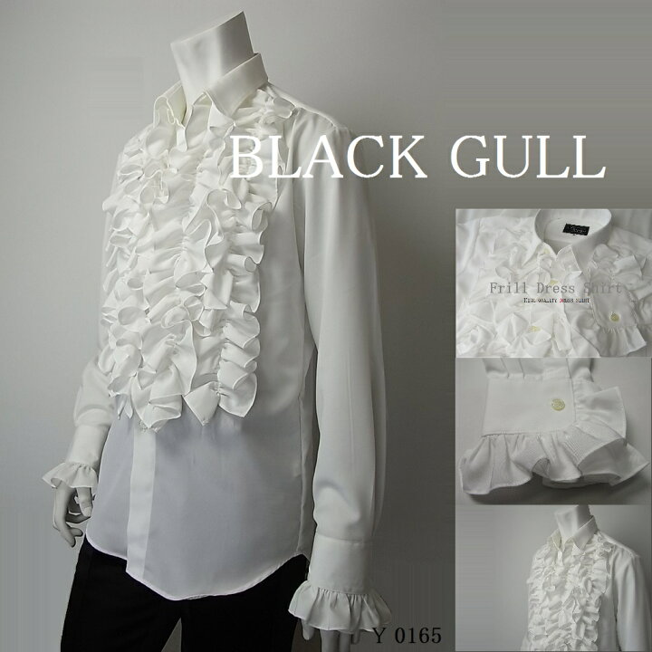 楽天市場 Black Gull メンズ ステージ衣装 コスチュームロック バンド衣装 男性 品番 デザイン Y 連 フリルシャツ 送料無料 ステージ衣装 Black Gull
