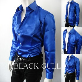 【BLACK GULL】メンズ ステージ衣装 コスチュームロック バンド衣装 男性【品番/デザイン】Y-5264 Bサテンシャツ【送料無料】
