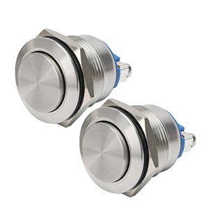 ELECPUPY 2�� ���[�����^�� �����{�^���X�C�b�` �I���^�l�C�g �h���X�C�b�` IP65 ON/OFF �V���o�[ �X�e�����X�X�`�[�� 12