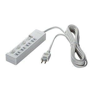 �o�b�t�@���[ BUFFALO 2�s���d���^�b�v 4�� �ʃX�C�b�` 2m �z���C�g BSTAPSW2420WH