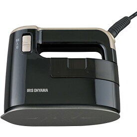 アイリスオーヤマ 衣類スチーマー スチームアイロン ハンガーにかけたまま 2WAY 3大臭カット コンパクト 軽量 ブラックゴールド IRS-0