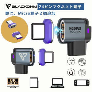 24Pin }Olbg USB-C ϊA_v^ L^ PD240W 1Zbg 2Zbg Type-C 5A }[d USB4.0 40gbps 8K@60Hz fo  ^CvC ϊA_v^[ f[^] P[uΉ ԍڗp MacBook Pro Air iPad An