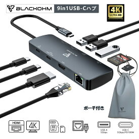 【 BLACKOHM USBポート / 選べる4種 】 ドッキングステーション HDMI USBハブ 9in1 LAN sdカードリーダー ハブ USB拡張ポート USBはぶ USBハブ 7ポート 4ポート USB3.2 Gen1 マルチハブ usbポート 増設 データ転送 USB 分配 タイプC ハブ usb ハブ コンパクト hub type c