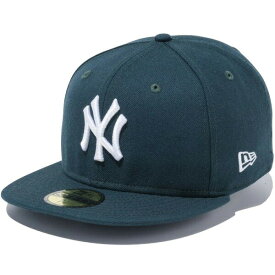 正規取扱店 ニューエラ キャップ メンズ レディース 送料無料 NEW ERA 59FIFTY ニューヨークヤンキース CAP 帽子 メジャーリーグ プレゼント ダークグリーン ホワイト 13562239