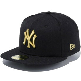 ポイント2倍 正規取扱店 ニューエラ キャップ メンズ レディース NEWERA 59FIFTY ニューヨーク・ヤンキース 帽子 CAP メジャーリーグ ブラック メタリックゴールド 13562244
