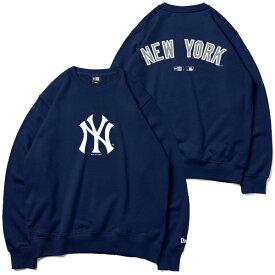 正規取扱店 ニューエラ スウェット 送料無料 NEW ERA 裏毛 クルーネック MLB Apparel ニューヨーク・ヤンキース ニューエラキャップ MLB メジャーリーグ トレーナー メンズ リラックスシルエット ネイビー S-XXL 13755313