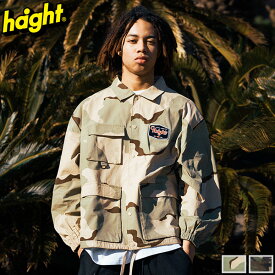 ポイント2倍 HAIGHT ヘイト ミリタリー ジャケット CAMOUFLAGE WORKERS JACKET ワークジャケット 長袖 カモフラ 迷彩柄 ジャケット アウター 綿100% コットン メンズ レディース ブランド おしゃれ かっこいい 人気 春 秋 冬 季節 大きい サイズ 正規品 HTSS-242001