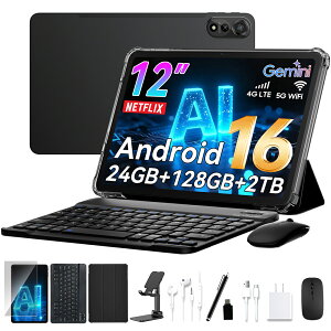 ��Android16���y1,000�~�N�[�|��OFF��10�_���T�t���z�^�u���b�g 12�C���` Android16 SIM�t���[ �ʘb 2000*1200+FHD���� 8�R�A�����\ RAM24GB ROM128GB Wi-Fi���f�� �A���h���C�h16 �^�u���b�gPC �{�� 4G LTE 9000mAh