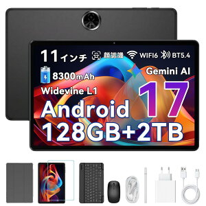 ��Android17���y2,000�~�N�[�|��OFF�z�V���� �^�u���b�g 11�C���` �A���h���C�h�^�u���b�g Wi-Fi���f�� 16GB+128GB+2TB�g�� Gemini AI 4.0���� A537 8�R�A 8300mAh 5GWiFi6 GMS�F�� WideVine L1 Netflix BT5.4 WPS ��F�� ��