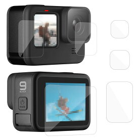 GoPro Hero9 Black ガラスフィルム強化ガラス 液晶保護フィルム 硬度9H レンズ保護 + 液晶保護 ゴープロ ヒーロー9 ブラック ゴープロ 傷つき防止を追加 保護ガラス おすすめ おしゃれ 保護シール レンズフィルムガラス