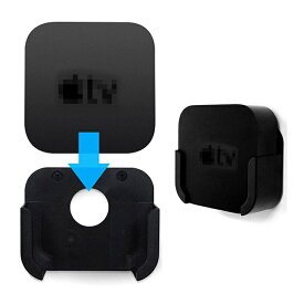 Apple TV 4K 第3世代 第2世代 第1世代 対応 マウント カバー プラスチック ホルダー 壁掛け ブラケット 2022 / 2021 / 2017 モデル ブラック アップル TV