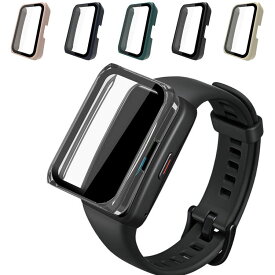 HUAWEI Band 7 ケース カバー 強化ガラス（ガラスフィルム）付き 全面保護 液晶保護ケース 単色/クリア フィルム一体 ハードケース ファーウェイ