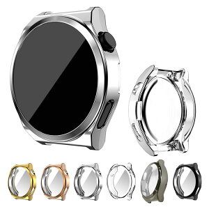 HUAWEI WATCH GT3 Pro ケース 43mm/46mm カバー メッキ / クリア 液晶保護 フィルム一体 保護ケース/カバー ファーウェイウォッチ GT3 プロ TPU 耐衝撃ケース/カバー ソフトケース