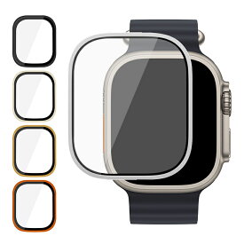 Apple Watch Ultra 2/1 液晶保護フィルム 全面保護 強化ガラス アルミ 傷防止 49mm かっこいい アップルウォッチ ウルトラ フィルム一体 プロテクター フィルム 保護シート