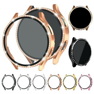 Galaxy Watch FE ケース 耐衝撃 カバー 強化ガラス ガラスフィルム付き 全面保護 液晶保護ケース かわいい/きらきら メッキ ラインストーン エレガント 保護ケース/カバー ギャラクシーウォッチ