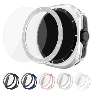 Galaxy Watch Ultra 2025 Ultra1/ 2 Ultra ケース カバー ベゼルリング + 保護ケース + 強化ガラス プラスチック ベゼルリング フレーム 可愛い/かわいい/きらきら ラインストーン エレガント ギャラクシ