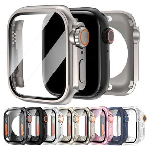 Apple Watch Series 11 / 10 ケース 耐衝撃 カバー 強化ガラス ガラスフィルム付き 全面保護 光沢/マット 液晶保護ケース アップルウォッチ10 42mm/46mm 単色/クリア フィルム一体 ハードケース