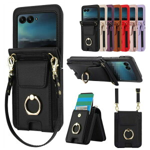 Moto Razr 50/50s/50d �P�[�X Razr 50 Ultra �J�o�[ PU���U�[ �܂肽���݌^ �����O�t�� �n���h�X�g���b�v�t�� �X�g���b�v �����h�~ �V�����_�[ ���|���x���g�t�� �J�[�h���[�t�� �X�^���h�@�\ �V���v��