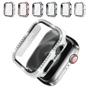Apple Watch Series 11/10 ケース 耐衝撃 カバー かわいい/きらきら ラインストーン エレガント メッキ 強化ガラス ガラスフィルム付き 全面保護 液晶保護ケース アップルウォッチ10 42mm/46mm フィル