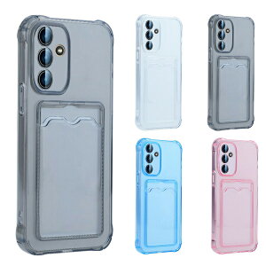 Galaxy S24FE ケース クリア カバー 耐衝撃 カメラ保護あり クリア 透明 TPU ソフトケース カード収納 ストラップ穴 おしゃれ 角 保護 コーナーバンパー 可愛い お洒落 Samsung サムスン ギャラクシ