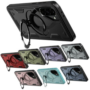 Galaxy S25 Edge ケース 耐衝撃 カバー マグネット式車載ホルダ対応 一体型リング付き スタンド機能 2重構造 角 保護 コーナーバンパー お洒落 サムスン ギャラクシー S25 Edge Samsung アンドロイド