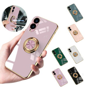 Galaxy S25 Edge �P�[�X �J�����ی삠�� �J�o �[�Ў莝���ɕ֗��ȃ����O�t�� �}�O�l�b�g���ԍڃz���_�Ή� �X�^���h�@�\ ���b�L TPU �\�t�g�P�[�X �X�g���b�v�� ���� Samsung �T���X�� �M�����N�V