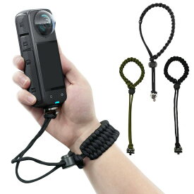 Insta360 X5 X4 Air/X4 リスト ストラップ ハンド紐 三脚ねじ穴利用 UNC1/4インチ利用 ポリエステル リスト紐 ストラップ 落下防止 グリップ紐 インスタ360 X5 X4 Air/X4 360度アクションカメラ