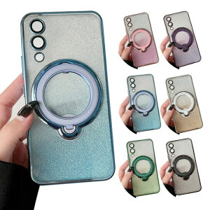 Galaxy S25 Edge ケース カメラ保護ありカバー メッキ 一体型スマホリング付き スタンド機能 Qi充電 ワイヤレス充電 対応 背面ケース ストラップ穴 きらきら かわいい グリッター エレガント Samsu