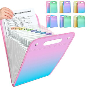 バインダー A4 ファイルケース 2セット 13ポケット グラデーション アコーディオン式 蛇腹 多層フォルダ ファイルバッグ ファイルバインダー 手提げ プリント収納 書類ケース 手提げ 撥水 書