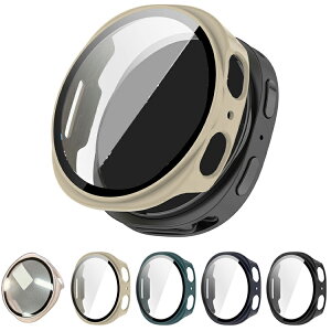 Galaxy Watch 8 �J�o�[ �n�[�h�P�[�X �����K���X �K���X�t�B�����t�� �S�ʕی� �t���ی�P�[�X Samsung �T���X�� �M�����N�V�[�E�H�b�`8 40/44mm �P�F/�N���A �t�B�������