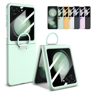 Galaxy Z Flip8 �P�[�X �ϏՌ� �J�o�[ �܂肽���݌^ �T�u�f�B�X�v���C�t���ی�t�B���� �����K���X�t�B�����t�� ��̌^�����O�t�� �X�^���h�@�\ �v���X�`�b�N �n�[�h�P�[�X �V���v�� Samsung �T��