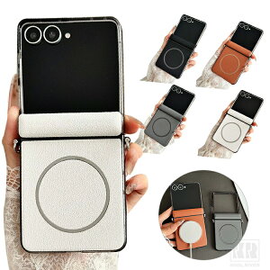 Galaxy Z Flip8 �P�[�X ���b�L �ϏՌ� �J�o�[ �܂肽���݌^ PU���U�[ Qi�[�d ���C�����X�[�d �Ή� �q���W�ی� ������ Samsung �T���X�� �M�����N�V�[ Z �t���b�v8 ��������