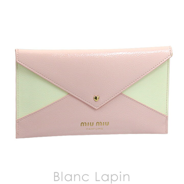 楽天市場 ノベルティ ミュウミュウ Miumiu コスメポーチ フラット ツイスト ホワイト ピンク メール便可 Blanc Lapin ブランラパン
