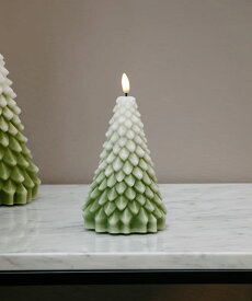 Deluxe Homeart LEDキャンドル・クリスマスツリー・16cm・ホワイト/ライトグリーン