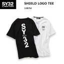 SY32 Tシャツ シールドロゴ SHIELD LOGO TEE 13075j 半袖Tシャツ Tシャツ ショートスリーブ ロゴTシャツ ヴァーティカル ロゴ ティー エスワイサーティトゥバイスィートイヤーズ メンズ ウエア 全2色 ブラック ホワイト