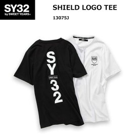 SY32 Tシャツ シールドロゴ SHIELD LOGO TEE 13075j 半袖Tシャツ Tシャツ ショートスリーブ ロゴTシャツ ヴァーティカル ロゴ ティー エスワイサーティトゥバイスィートイヤーズ メンズ ウエア 全2色 ブラック ホワイト