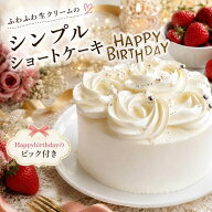 Happybirthday ピック付き ショートケーキ 4号 5号 6号 誕生日ケーキ 送料無料 誕生日プレゼント 女友達 …