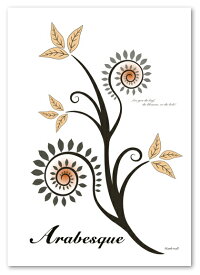 A3サイズ ポスター 【Arabesque-D】 インテリア アート 植物,花ポスター Interior Art Poster