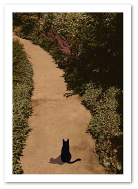 A2サイズ ポスター シルエットキャット 【Garden】 インテリア アート 猫 ねこ ネコ