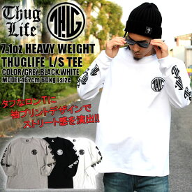 袖ロゴ　インパクト抜群！待望の再入荷！！ THUGLIFE サグライフ 長袖Tシャツ THUG ロングスリーブ ロンT メンズ レディース ファッション トップス スケーター 袖ロゴ 選べるカラー