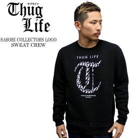 メンズ スウェット・トレーナー THUGLIFE サグライフ TLロゴ サソリシルエット クルートレーナー ブラック