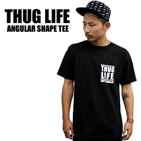 THUG LIFE / サグライフ 半袖Tシャツ KEEP YA HEAD UP / ブラック×ホワイトてぃーしゃつ.ティーシャツ.オリジナルブランド.ワンポイント.2Pac.2パック.HIPHOP.LA.NY.ストリート.ワーク.ミリタリー.新作.限定