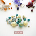 【約30個入り】アクリルビーズ ミックス カラー BLAZE ハンドメイド クラフト 手芸 手作り 材料 商用利用可能 資材 素材 作製 装飾 アレンジ リメイク 飾り付け 貫通 プラスチック アクセサリー パーツ かわいい おしゃれ アンティーク ターコイズ パープル レッド ゴールド